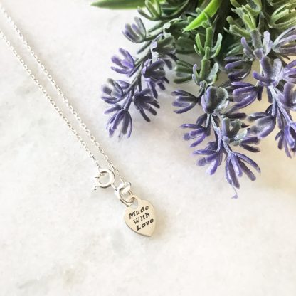 Each Sterling Silver Necklace is finished with a beautiful Made with Love Tag