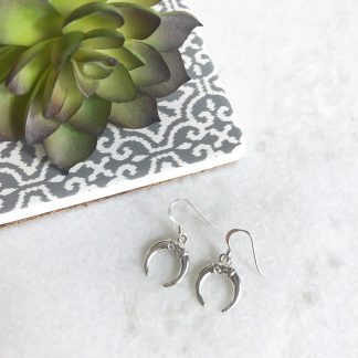 Sterling Silver Small Horn Earrings