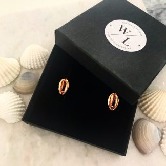 Rose Gold Cwrie Shell Stud Earrings