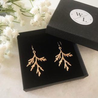 Gold Branch Drop Earrings