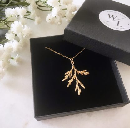 Gold Frosted Branch Necklace