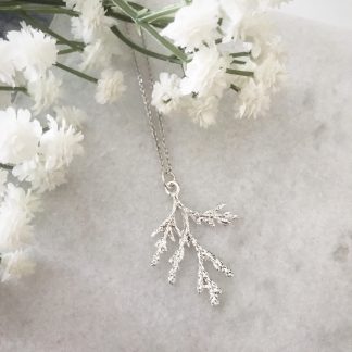 Silver Frosted Branch Necklace