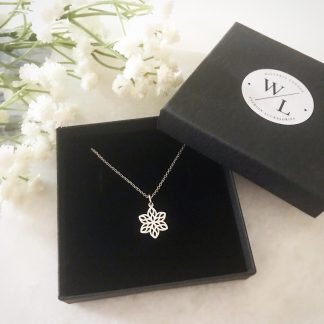 Silver Blossom Flower Necklace