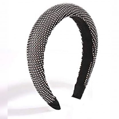 Estrella Black Padded Rhinestone Headband