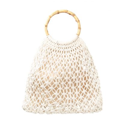 Aruba White Woven Bamboo Bag