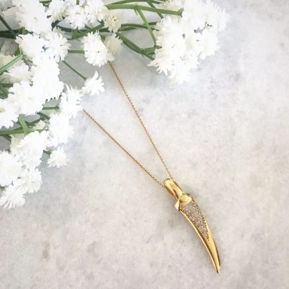 Wild Hearts Gold Tusk Necklace