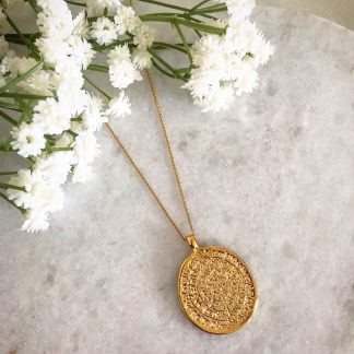Cassia Large Gold Coin Necklace
