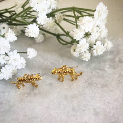 Nala Gold Leopard Earrings