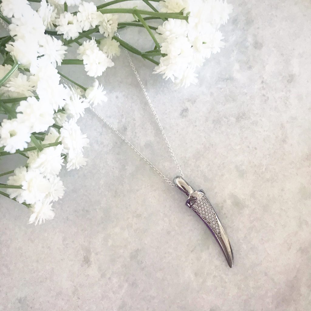 Wild Hearts Silver Tusk Necklace