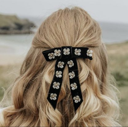 Camille Embellished Flower Bow Hair Clip