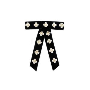 Camille Embellished Flower Bow Hair Clip - Wisteria London