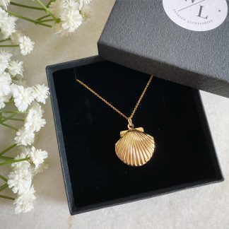 Clemmie Gold Clam Shell Locket