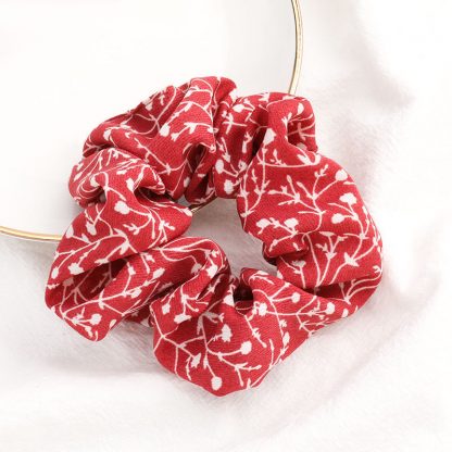 Bramble Red Floral Scrunchie