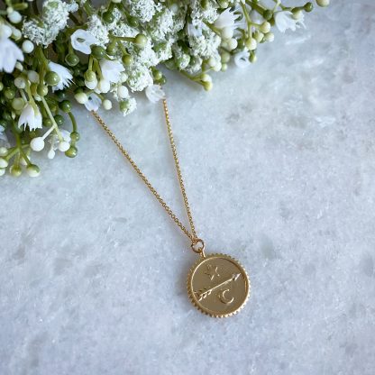 Gold Arrow Coin Necklace