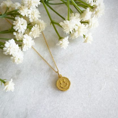 Gold Smiley Face CZ Necklace