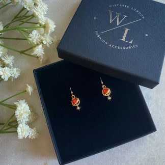 Orion Red Planet and Star Earrings