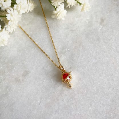 Orion Red Planet and Star Necklace