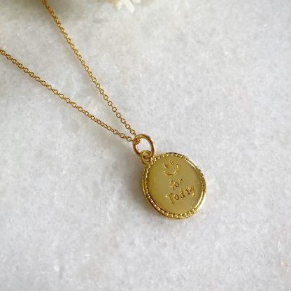 'Smile for Today' Gold Necklace