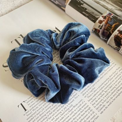 Oversized Blue Velvet Scrunchie