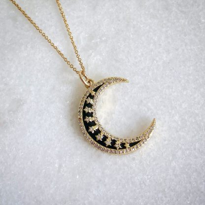 Twilight Moon CZ Necklace