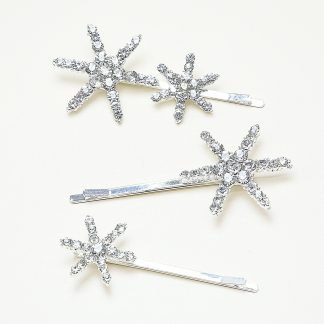 Starlight Silver Set of 3 Diamante Hair Slides
