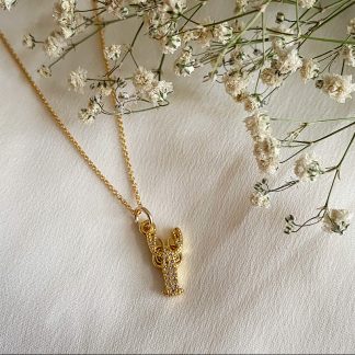 Gold CZ Lobster Necklace