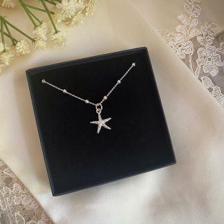 Sterling Silver Starfish Necklace on Bobble Chain
